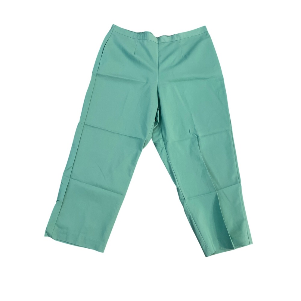 Alfred Dunner Womens Mint Green Classic Fit Comfort Waist Pull On Pants Size 16